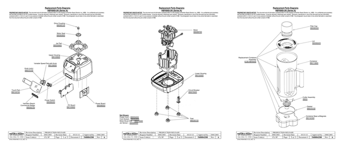 Part Location Diagram of 990142300 Hamilton Beach Container Base With Magnets